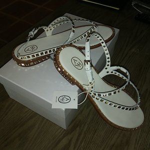 Ash Peps Studded Thong Leather Sandals